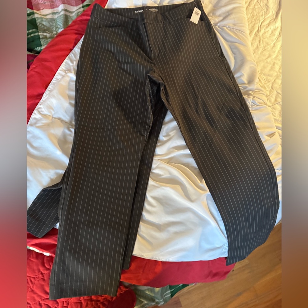 Old Navy 14 Pixie Skinny Black and White Pinstripe Pants. New with tags. 2 pairs